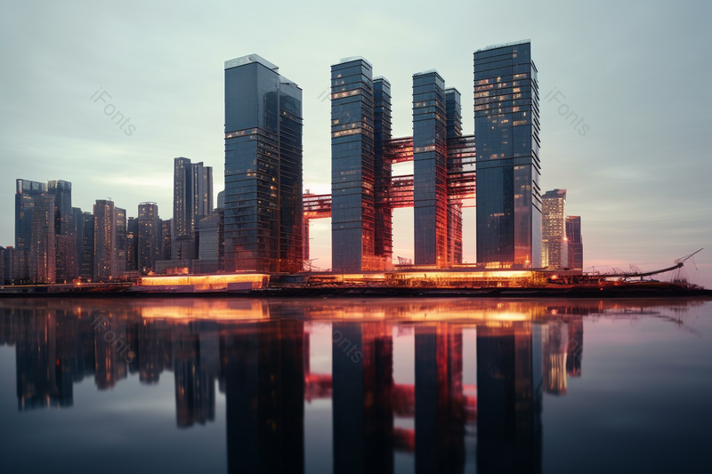 高清的图片海报设计背景广告设计素材元素城市建筑夜景黄昏下的繁华的广场,高清,摄影图,摄影图片,图片大全,摄影图免费下载